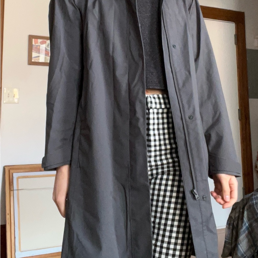 Uniqlo Gray Trench Coat Long Relaxed Fit